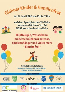 Kinder- und Familienfest Sportpark Glehn am 21.06.2026